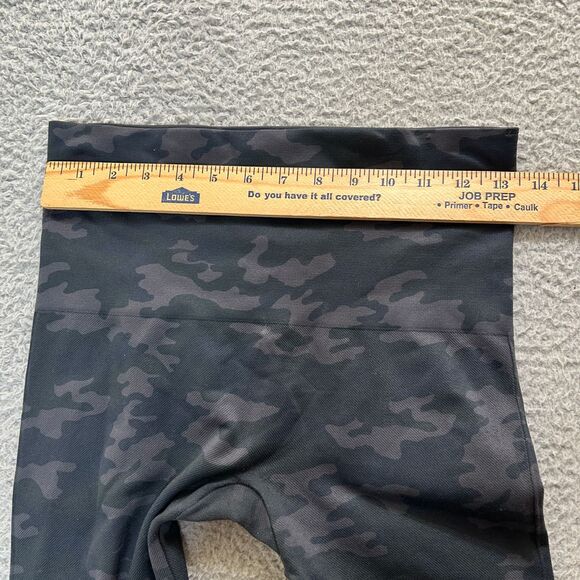 Spanx Leggings Womens Large Black Green Camo Look At Me Now Seamless High Waist - Picture 3 of 11